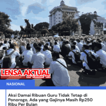 Aksi Damai Ribuan Guru Tidak Tetap di Ponorogo, Ada yang Gajinya Masih Rp250 Ribu Per Bulan
