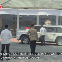 Kesyukuran 100 Tahun Gontor: Presiden Prabowo Tiba Naik Mobil Maung, Disambut Hangat Ribuan Alumni